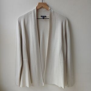 Eileen Fisher Silk Cotton Cardigan Sweater Cream Women's Medium